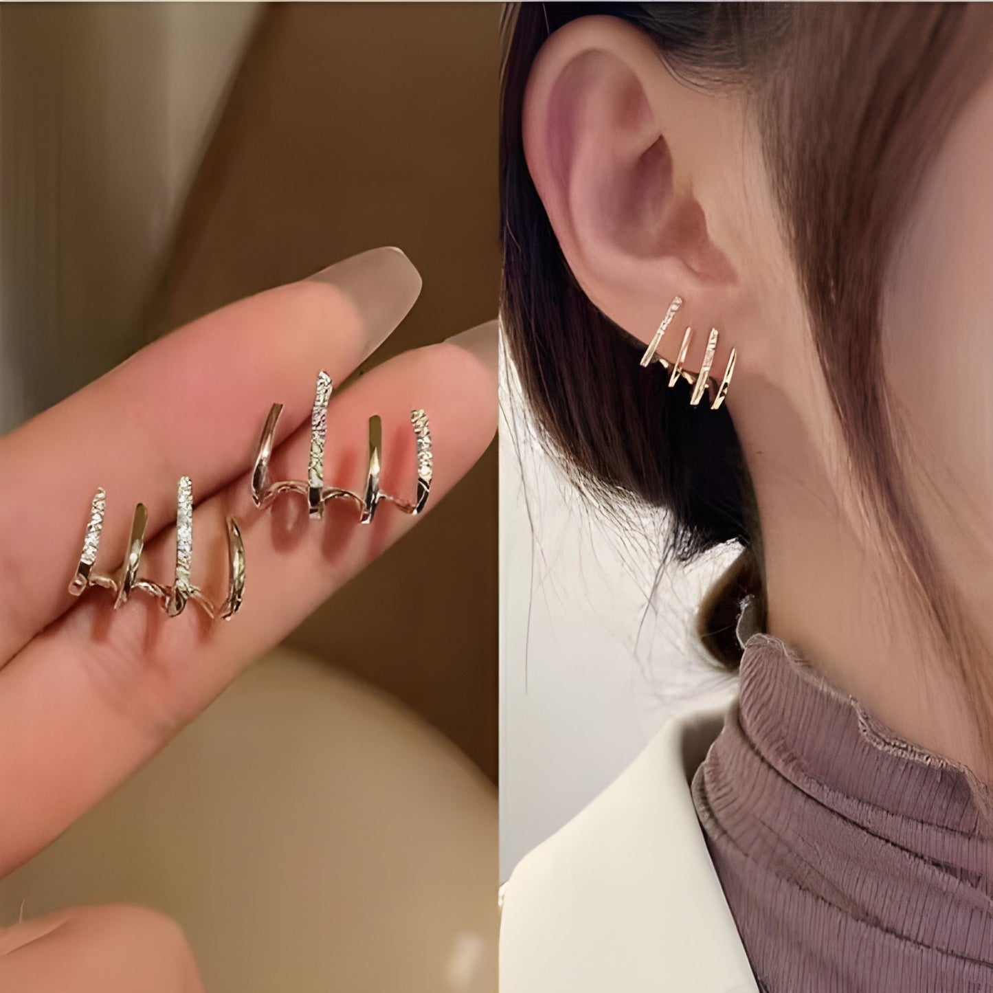 Four Prong Stud Earrings