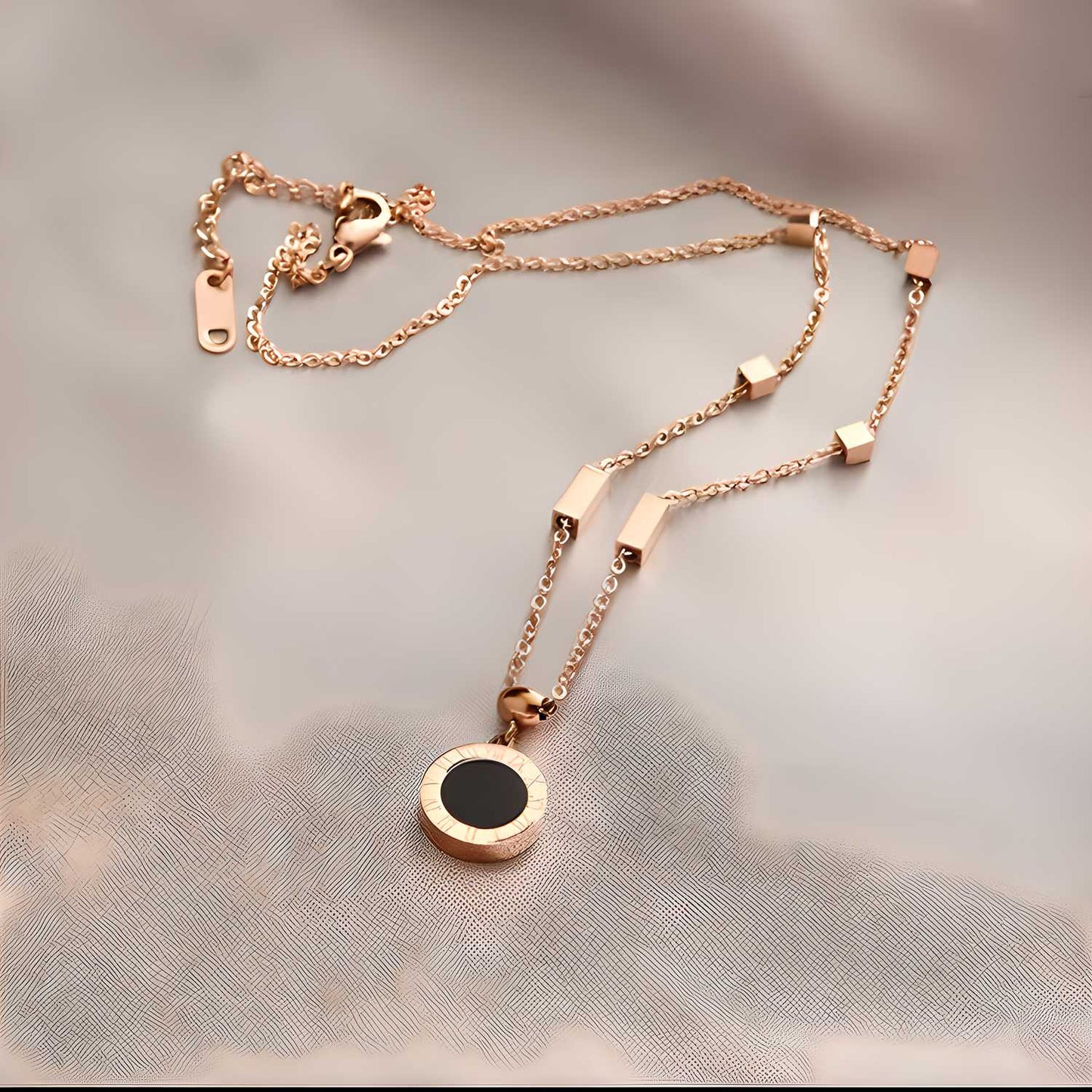 Rose Gold Plated Round Necklace