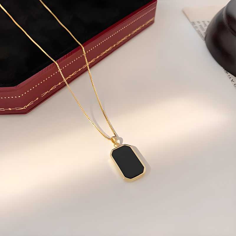 Black Onyx Rectangle Pendant